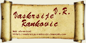 Vaskrsije Ranković vizit kartica
